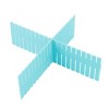 PiccoCasa Household Adjustable Separator Grid Tidy Dividers Plastic Drawer storage board 9.4" x 2.8" x 0.7" Blue 8 Pcs - 3 of 3