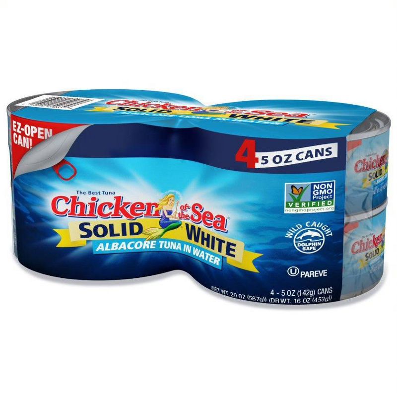 Chicken of the Sea Solid White Albacore Tuna in Water - 5oz/4ct, 5 of 7