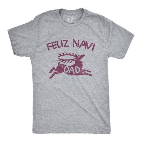 Мужские футболки Crazy Dog T-Shirts, Inc. Mens Feliz Navidad T Shirt Funny Christmas Reindeer Father Tee - Crazy Dog Men's T Shirt Gift For Christmas Light Grey XXL
