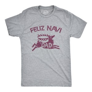 Mens Feliz Navidad T Shirt Funny Christmas Reindeer Father Tee - Crazy Dog Men's T Shirt - 1 of 4