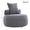 GustoWave 32" Modern Round Chair with Pillow, Soft Skin-Friendly Chenille Fabric Leisure Chair for Living Room, Light Gray - 2 of 4