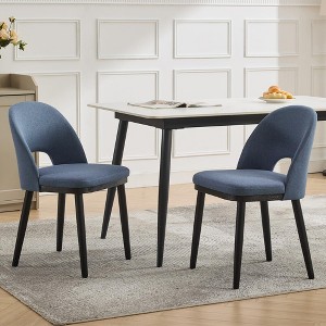 Wooden Dining Chairs Set of 2,Modern Fabric Upholstered Dining Room Chair, Dining Room Kitchen Chairs with High Back and Deep Seat, Easy to Assemble - 1 of 4