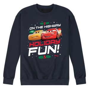 Men's - Cars - Lightning McQueen Highway To Holiday Fun Graphic Fleece Sweatshirt - 1 of 4