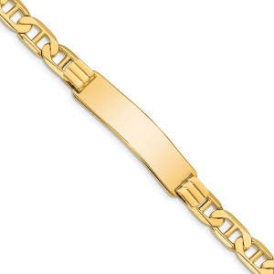 Black Bow Jewelry Mens 14k Yellow Gold Anchor Link & Lobster Clasp I.D. Bracelet, 8 Inch - 1 of 4