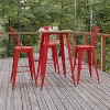 Flash Furniture Declan Commercial Indoor/Outdoor Bar Top Table, 30" Round All Weather Poly Resin Top with Steel base - 3 of 4