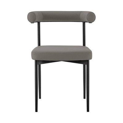 Shannon Gray Faux Leather and Metal Dining Chairs Set of 2