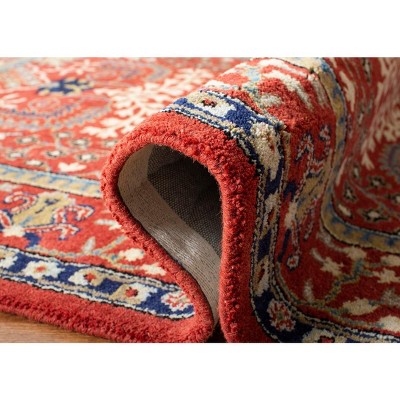 Hand-Tufted Red and Multicolor Wool Runner Rug, 2'3" x 12'