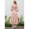 August Sky Women's Floral Smocked Ruffle Sleeve Tiered Midi Dress - 2 of 4