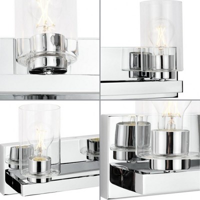 Goodwin Polished Chrome 3-Light Vanity with Clear Glass Shades