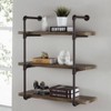 Danya B. 35" x 31.5" Three Tier Industrial Pipe Wall Shelf Natural: Laminated, Metal Frame, 90lb Capacity - 2 of 4