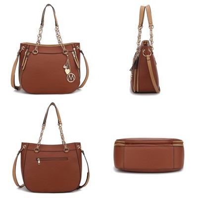 MKF Collection Lina Vegan Leather Shoulder Bag and Wallet by Mia K - Navy Mustard — фото 7