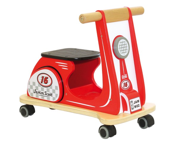 Indigo Jamm - Jamm  Scoot Racing Red Ride-On Wood Scooter