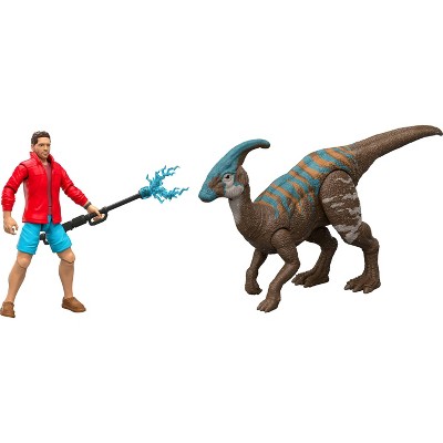 Jurassic World Rebirth Reuben Delgado & Parasaurolophus Figures Pack, 3.75-inch Scale