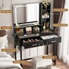 Aheaplus Makeup Vanity Desk with LED Light Mirror, Dressing Table with Charging Station and Drawers - 4 of 4