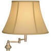 Regency Hill Montebello Traditional 60" Tall Standing Floor Lamps Set of 2 Lights Swing Arm Adjustable Gold Metal Antique Brass Finish Living Room - 3 of 4
