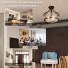 Tangkula 3-Light Ceiling Light Fixture, Drum Shape Semi Flush Mount Lamp with Glass Shade, Bronze Finish Ceiling Chandelier Light - 4 of 4
