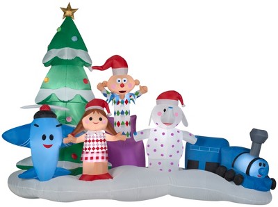 Rudolph the Red Nosed Reindeer Christmas Airblown Inflatable Misfit Toys Scene , 7 ft Tall