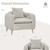 Costway Chenille Velvet Accent Chair Upholstered Armchair with Storage Pockets & Pillow - 3 of 4
