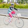 Safstar 20" Kids Bike with Height Adjustable Handlebar & Seat, Hand Brake & Coaster Brake, Removable Basket & Bell, Bike for 8+ Years Old, Pink - 4 of 4