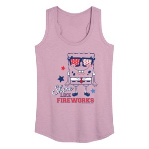 Women's - SpongeBob SquarePants - Shine Like Fireworks Graphic Racerback Tank - 1 of 4