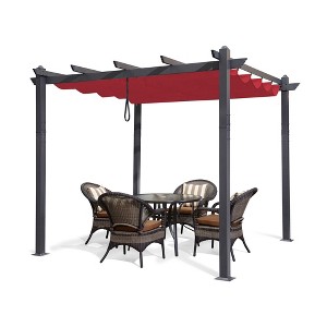 PURPLE LEAF Pergola Outdoor Retractable Pergola with Sun Shade Canopy Patio Metal Grape Trellis Pergola Grill Shelter Pergola for Porch Garden Yard - 1 of 4