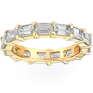 Pompeii3 5Ct Emerald Moissanite Eternity Ring in 14k Yellow Gold - 1 of 4