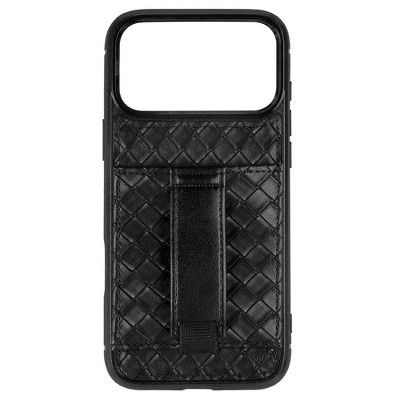 Walli Cases Black Weave Phone Case with Wallet and Finger Strap
