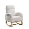 NicBex 1pc Accent Chair with High Backrest Two Side Pocket Lounge Chair Reading Chair Comfy Chair Arm Rocking Chair for Living Room, White - 2 of 4
