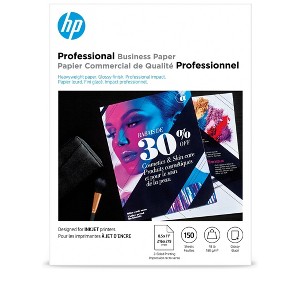 HP Professional Business Paper, Glossy, 48 lb, 8.5 x 11 in. (216 x 279 mm), 150 sheets Q1987A - 1 of 4