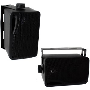 Pyle PLMR24B 3.5" 200 Watt 3-Way Weather Proof Mini Box Speakers - 1 of 4