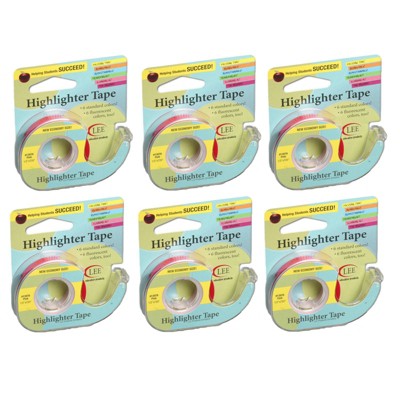 6pk Removable Highlighter Tape Pink - Lee Products