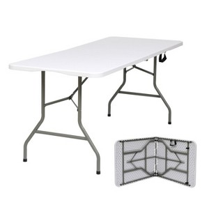 SUGIFT 6ft Folding Table for Indoor Outdoor Camping Party , White - 1 of 4