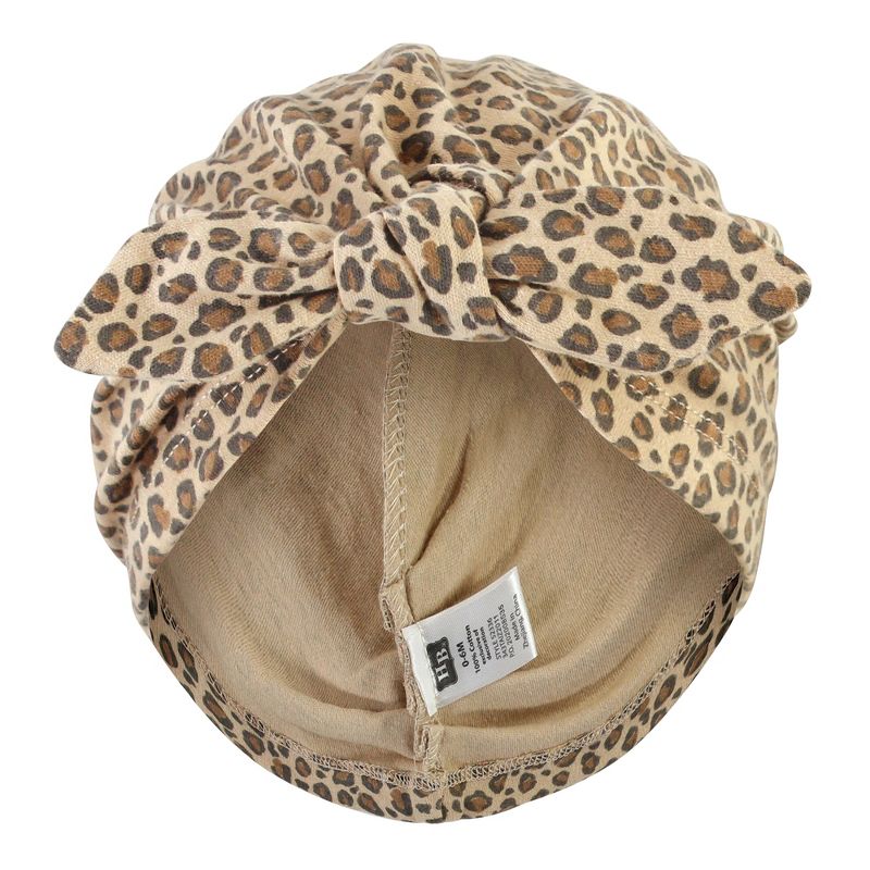 Hudson Baby Baby Girl Turban Cotton Headwraps, Leopard, One Size, 4 of 7