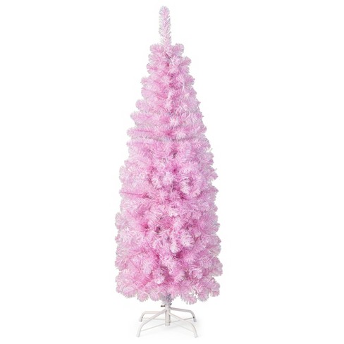 Tangkula Pre-lit Christmas Tree, Artificial Hinged Xmas Tree W/ Remote- controlled Color-changing Led Lights & Pvc Tips : Target