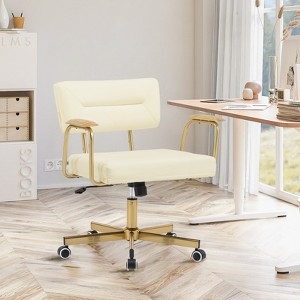 Furniliving Office Desk Chair, Comfort Padded, Modern Style with 360° Swivel Wheels for Office/Study/Vanity/Home - 1 of 4
