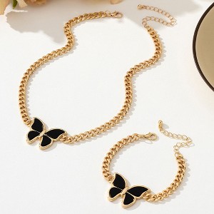 Anna-Kaci Women's Butterfly Necklace and Bracelet Set - 1 of 4