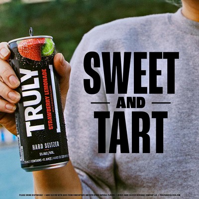 Truly Strawberry Lemonade Hard Seltzer - 6pk/12 fl oz Slim Cans