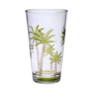 Palm Tree Design Acrylic Glasses Drinking Set of 4 Hi Ball (20oz) - 1 of 3