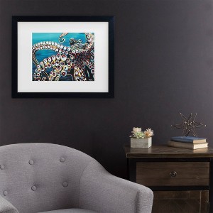 Trademark Fine Art Carolee Vitaletti Wild Octopus I Matted Framed Art - 1 of 4