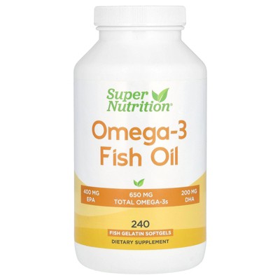 Super Nutrition Omega-3 Fish Oil, Vivomega Triglyceride, 1,000 mg, 240 Fish Softgels