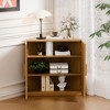 PexFix 31" x 31" Farmhouse Corner Cabinet Wooden Corner Storage Cabinet with Adjustable Shelves for Home Corners Living Room Bathroom Bedroom Natural - 4 of 4