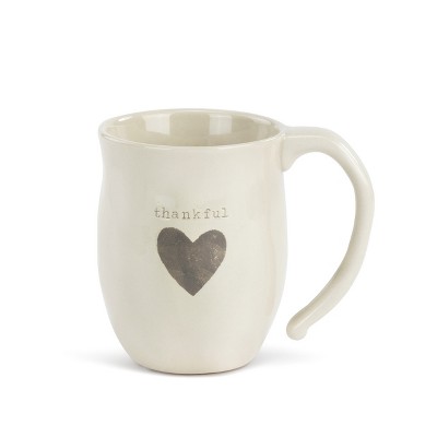 DEMDACO Thankful Heart Mug 12 ounce - White