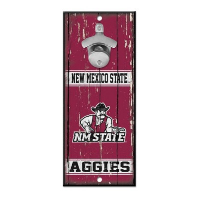 NCAA New Mexico State Aggies 11"x5" Bottle Opener Wood Sign