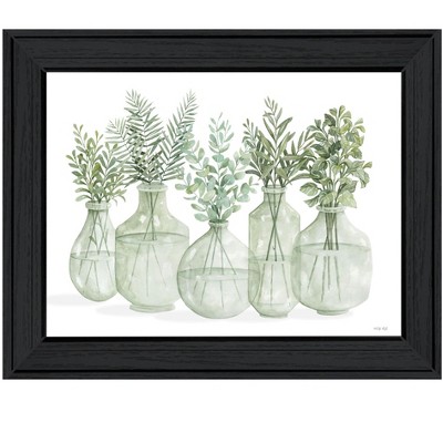 HomeRoots Simply Sage Black Framed Print Wall Art