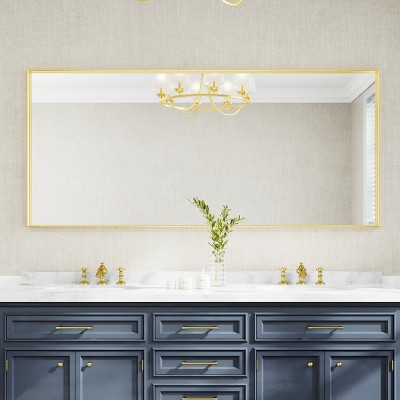 Rectangular Aluminum Framed Wall Bathroom Vanity Mirror