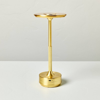 Brushed Brass Portable LED Tabletop Lamp with Rechargeable Battery