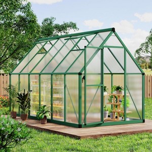 GustoWave  6x11 Ft Aluminum-Framed Polycarbonate Greenhouse Kit - 1 of 4