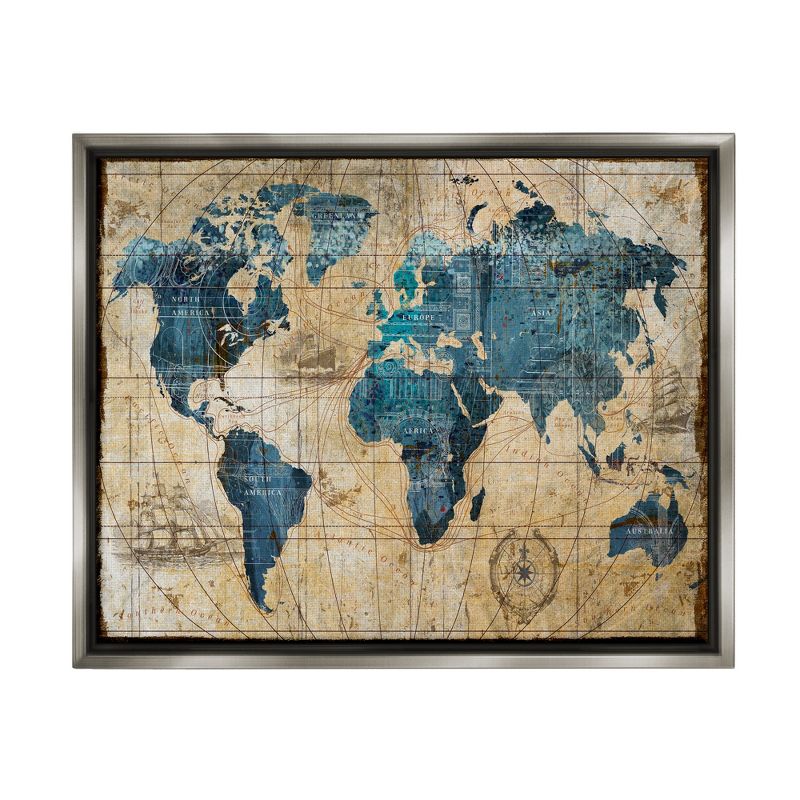 Stupell Industries Vintage Abstract World Map Design, 1 of 7