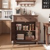 Farmhouse Style 31.5" Adjustable Storage Cabinet with 3-Tier Shelves – Rustic Kitchen & Dining Room Organizer, Multi-Functional Entryway White - 2 of 4