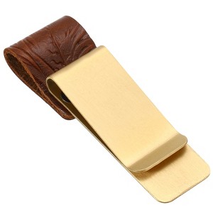 Unique Bargains Stainless Steel Carved Sleeve Pen Loop Clip for Notebook - 1 of 4